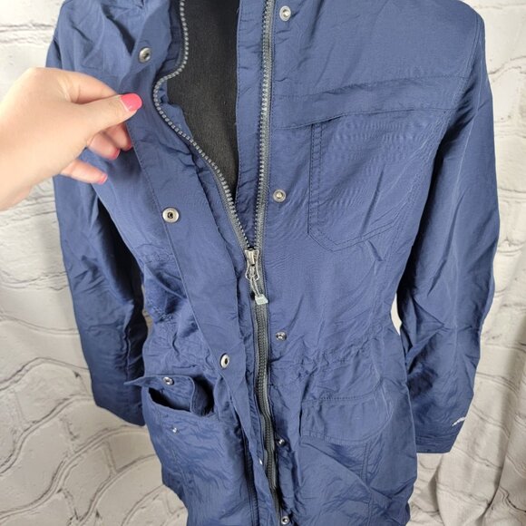 Eddie Bauer Womens S Blue Adventurer Hiking Rain Jacket Long Coat Casual - Picture 4 of 11